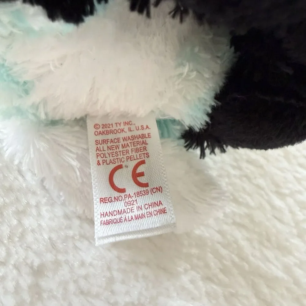 Ty Beanie Boos ATLAS the Aqua Chevron Fox Stuffed Animal Plush 6